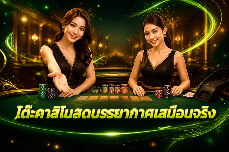 โต๊ะคาสิโนสดบรรยากาศเสมือนจริง